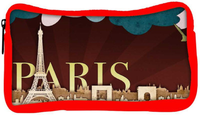 

Snoogg Eco Friendly Canvas Paper Paris Designer Student Pen Pencil Case Coin Purse Pouch Cosmetic Makeup Bag (RED) Pouch(Multicolor)