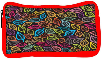 

Snoogg Eco Friendly Canvas Multicolor Leaves Designer Student Pen Pencil Case Coin Purse Pouch Cosmetic Makeup Bag (RED) Pouch(Multicolor)