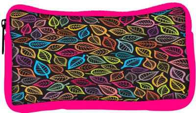 

Snoogg Eco Friendly Canvas Multicolor Leaves Designer Student Pen Pencil Case Coin Purse Pouch Cosmetic Makeup Bag (PINK) Pouch(Multicolor)
