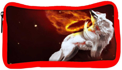 

Snoogg Eco Friendly Canvas White Wolf Designer Student Pen Pencil Case Coin Purse Pouch Cosmetic Makeup Bag (RED) Pouch(Multicolor)