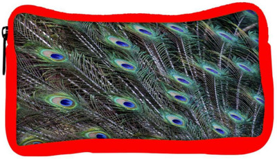 

Snoogg Eco Friendly Canvas Peacock Feathers Picture Student Pen Pencil Case Coin Purse Pouch Cosmetic Makeup Bag (RED) Pouch(Multicolor)