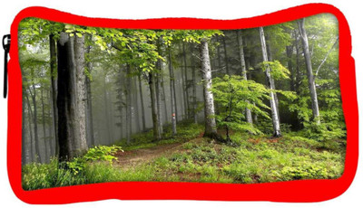 

Snoogg Eco Friendly Canvas Green Leaves Designer Student Pen Pencil Case Coin Purse Pouch Cosmetic Makeup Bag (RED) Pouch(Multicolor)