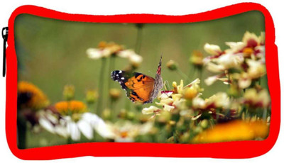 

Snoogg Eco Friendly Canvas Butterfly In Small Flower Designer Student Pen Pencil Case Coin Purse Pouch Cosmetic Makeup Bag (RED) Pouch(Multicolor)