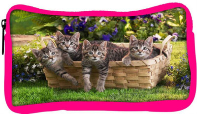 

Snoogg Eco Friendly Canvas Cats In Baskets Designer Student Pen Pencil Case Coin Purse Pouch Cosmetic Makeup Bag (PINK) Pouch(Multicolor)