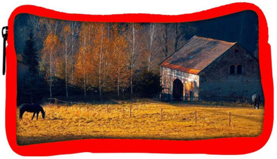 

Snoogg Eco Friendly Canvas Horse Shed Designer Student Pen Pencil Case Coin Purse Pouch Cosmetic Makeup Bag (RED) Pouch(Multicolor)