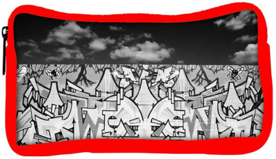 

Snoogg Eco Friendly Canvas Graffiti Black And White Designer Student Pen Pencil Case Coin Purse Pouch Cosmetic Makeup Bag (RED) Pouch(Multicolor)