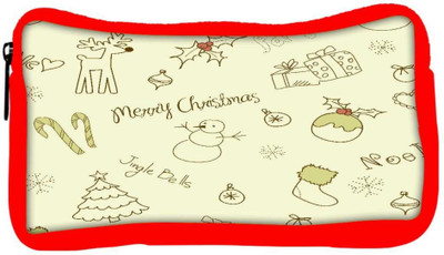

Snoogg Eco Friendly Canvas Merry Christmas Green Pattern Designer Student Pen Pencil Case Coin Purse Pouch Cosmetic Makeup Bag (RED) Pouch(Multicolor)