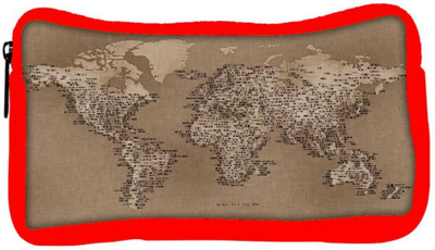 

Snoogg Eco Friendly Canvas Map Of Cloth Designer Student Pen Pencil Case Coin Purse Pouch Cosmetic Makeup Bag (RED) Pouch(Multicolor)
