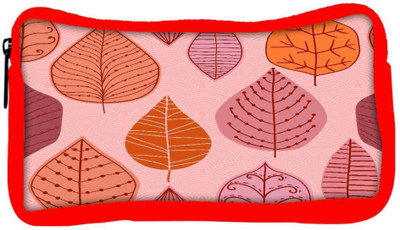 

Snoogg Eco Friendly Canvas Colorful Leaves Designer Student Pen Pencil Case Coin Purse Pouch Cosmetic Makeup Bag (RED) Pouch(Multicolor)