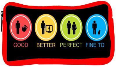 

Snoogg Eco Friendly Canvas Good Better Perfect Fine Too Student Pen Pencil Case Coin Purse Pouch Cosmetic Makeup Bag (RED) Pouch(Multicolor)