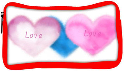 

Snoogg Eco Friendly Canvas Pink Love Designer Student Pen Pencil Case Coin Purse Pouch Cosmetic Makeup Bag (RED) Pouch(Multicolor)