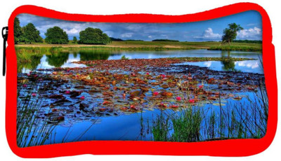 

Snoogg Eco Friendly Canvas Flowers On The River Designer Student Pen Pencil Case Coin Purse Pouch Cosmetic Makeup Bag (RED) Pouch(Multicolor)