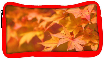 

Snoogg Eco Friendly Canvas Orange Leaves Designer Student Pen Pencil Case Coin Purse Pouch Cosmetic Makeup Bag (RED) Pouch(Multicolor)