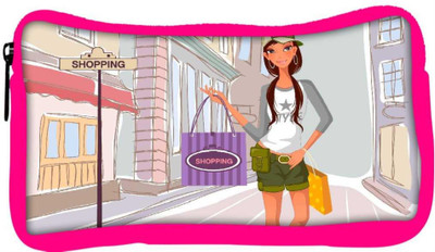 

Snoogg Eco Friendly Canvas Girl Shopping Designer Student Pen Pencil Case Coin Purse Pouch Cosmetic Makeup Bag (PINK) Pouch(Multicolor)