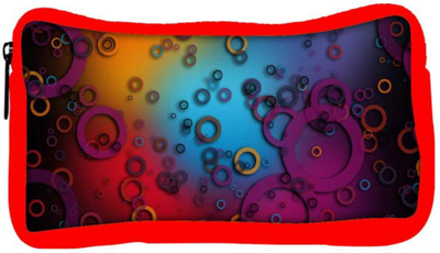 

Snoogg Eco Friendly Canvas Colorful Rings Designer Student Pen Pencil Case Coin Purse Pouch Cosmetic Makeup Bag (RED) Pouch(Multicolor)