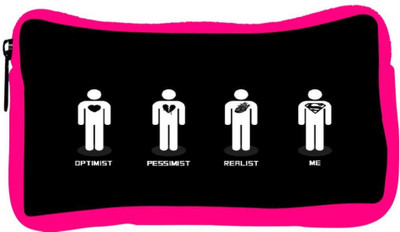 

Snoogg Eco Friendly Canvas Optimist Pessimist Realist & Me Student Pen Pencil Case Coin Purse Pouch Cosmetic Makeup Bag (PINK) Pouch(Multicolor)