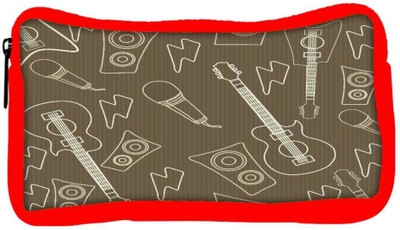 

Snoogg Eco Friendly Canvas Huitar And Mike Designer Student Pen Pencil Case Coin Purse Pouch Cosmetic Makeup Bag (RED) Pouch(Multicolor)