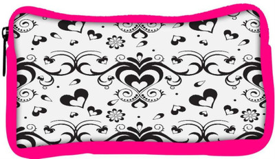 

Snoogg Eco Friendly Canvas Black Heart Grey Pattern Designer Student Pen Pencil Case Coin Purse Pouch Cosmetic Makeup Bag (PINK) Pouch(Multicolor)