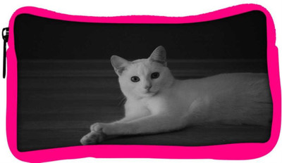 

Snoogg Eco Friendly Canvas Curious White Cat Designer Student Pen Pencil Case Coin Purse Pouch Cosmetic Makeup Bag (PINK) Pouch(Multicolor)