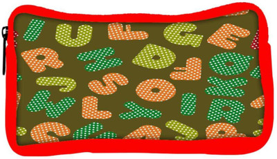 

Snoogg Eco Friendly Canvas Dotted Alphabets Designer Student Pen Pencil Case Coin Purse Pouch Cosmetic Makeup Bag (RED) Pouch(Multicolor)