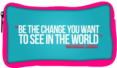 

Snoogg Eco Friendly Canvas Be The Change - Gandhi Student Pen Pencil Case Coin Purse Pouch Cosmetic Makeup Bag (PINK) Pouch(Multicolor)
