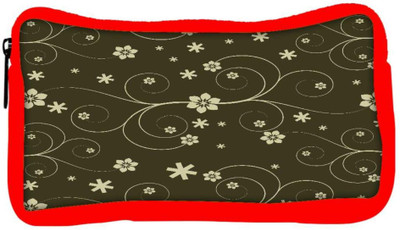 

Snoogg Eco Friendly Canvas Cream Flower Designer Student Pen Pencil Case Coin Purse Pouch Cosmetic Makeup Bag (RED) Pouch(Multicolor)