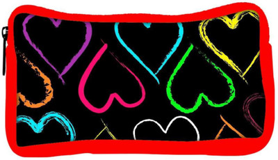 

Snoogg Eco Friendly Canvas Neon Hearts Designer Student Pen Pencil Case Coin Purse Pouch Cosmetic Makeup Bag (RED) Pouch(Multicolor)