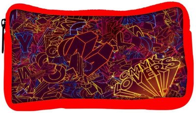 

Snoogg Eco Friendly Canvas Cmyk Lovers Designer Student Pen Pencil Case Coin Purse Pouch Cosmetic Makeup Bag (RED) Pouch(Multicolor)