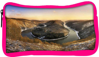 

Snoogg Eco Friendly Canvas Zig Zag Lake Designer Student Pen Pencil Case Coin Purse Pouch Cosmetic Makeup Bag (PINK) Pouch(Multicolor)