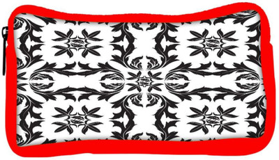 

Snoogg Eco Friendly Canvas Black Pattern Leaves Designer Student Pen Pencil Case Coin Purse Pouch Cosmetic Makeup Bag (RED) Pouch(Multicolor)