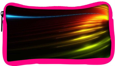 

Snoogg Eco Friendly Canvas Colorful Waves Designer Student Pen Pencil Case Coin Purse Pouch Cosmetic Makeup Bag (PINK) Pouch(Multicolor)
