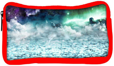 

Snoogg Eco Friendly Canvas Sparkling Sky Designer Student Pen Pencil Case Coin Purse Pouch Cosmetic Makeup Bag (RED) Pouch(Multicolor)