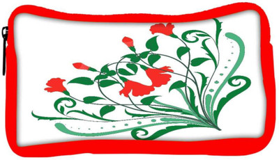 

Snoogg Eco Friendly Canvas Corner Floral Designs Student Pen Pencil Case Coin Purse Pouch Cosmetic Makeup Bag (RED) Pouch(Multicolor)