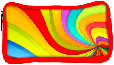 

Snoogg Eco Friendly Canvas Abstract Rainbow Design Designer Student Pen Pencil Case Coin Purse Pouch Cosmetic Makeup Bag (RED) Pouch(Multicolor)