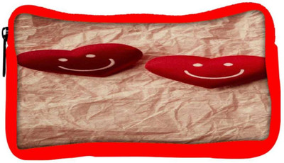 

Snoogg Eco Friendly Canvas Cute Smile Love Heart Couple Designer Student Pen Pencil Case Coin Purse Pouch Cosmetic Makeup Bag (RED) Pouch(Multicolor)