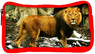 

Snoogg Eco Friendly Canvas Lion Designer Student Pen Pencil Case Coin Purse Pouch Cosmetic Makeup Bag (RED) Pouch(Multicolor)