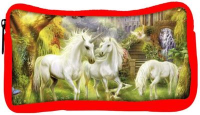 

Snoogg Eco Friendly Canvas Horses Art Large Designer Student Pen Pencil Case Coin Purse Pouch Cosmetic Makeup Bag (RED) Pouch(Multicolor)