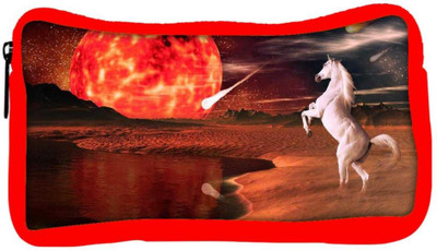 

Snoogg Eco Friendly Canvas White Horse Designer Student Pen Pencil Case Coin Purse Pouch Cosmetic Makeup Bag (RED) Pouch(Multicolor)