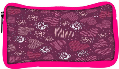 

Snoogg Eco Friendly Canvas Multicolor Heart And Butterfly Designer Student Pen Pencil Case Coin Purse Pouch Cosmetic Makeup Bag (PINK) Pouch(Multicolor)