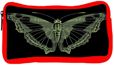 

Snoogg Eco Friendly Canvas Bright Butterfly On Black Bacground Student Pen Pencil Case Coin Purse Pouch Cosmetic Makeup Bag (RED) Pouch(Multicolor)