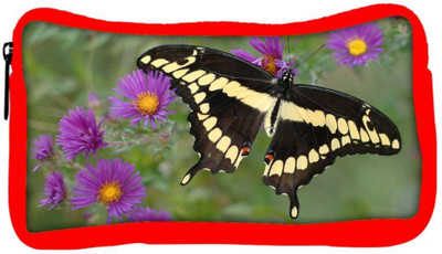 

Snoogg Eco Friendly Canvas Black Flying Butterfly Designer Student Pen Pencil Case Coin Purse Pouch Cosmetic Makeup Bag (RED) Pouch(Multicolor)