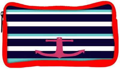 

Snoogg Eco Friendly Canvas Anchor Multi Stripe Student Pen Pencil Case Coin Purse Pouch Cosmetic Makeup Bag (RED) Pouch(Multicolor)