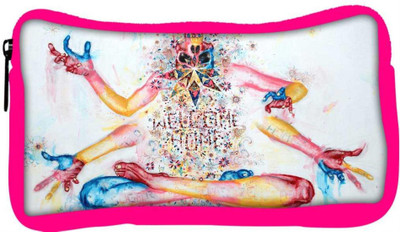 

Snoogg Eco Friendly Canvas Four Hands Designer Student Pen Pencil Case Coin Purse Pouch Cosmetic Makeup Bag (PINK) Pouch(Multicolor)