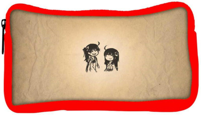 

Snoogg Eco Friendly Canvas Minimalistic Simple Designer Student Pen Pencil Case Coin Purse Pouch Cosmetic Makeup Bag (RED) Pouch(Multicolor)