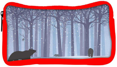 

Snoogg Eco Friendly Canvas Winter Forest Bear Designer Student Pen Pencil Case Coin Purse Pouch Cosmetic Makeup Bag (RED) Pouch(Multicolor)