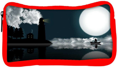 

Snoogg Eco Friendly Canvas Light House Designer Student Pen Pencil Case Coin Purse Pouch Cosmetic Makeup Bag (RED) Pouch(Multicolor)