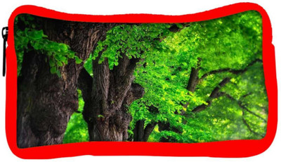 

Snoogg Eco Friendly Canvas Green Leaves In Tree Designer Student Pen Pencil Case Coin Purse Pouch Cosmetic Makeup Bag (RED) Pouch(Multicolor)
