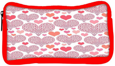 

Snoogg Eco Friendly Canvas Multiple Heart White Pattern Designer Student Pen Pencil Case Coin Purse Pouch Cosmetic Makeup Bag (RED) Pouch(Multicolor)