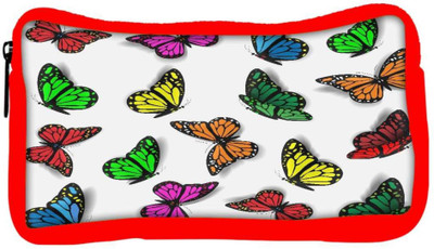 

Snoogg Eco Friendly Canvas Colorful Butterflies Student Pen Pencil Case Coin Purse Pouch Cosmetic Makeup Bag (RED) Pouch(Multicolor)