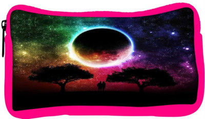 

Snoogg Eco Friendly Canvas Universe Graphic Print Student Pen Pencil Case Coin Purse Pouch Cosmetic Makeup Bag (PINK) Pouch(Multicolor)